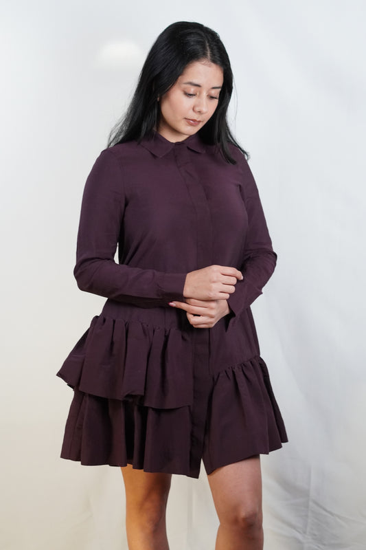 Robe-chemise à volants COS